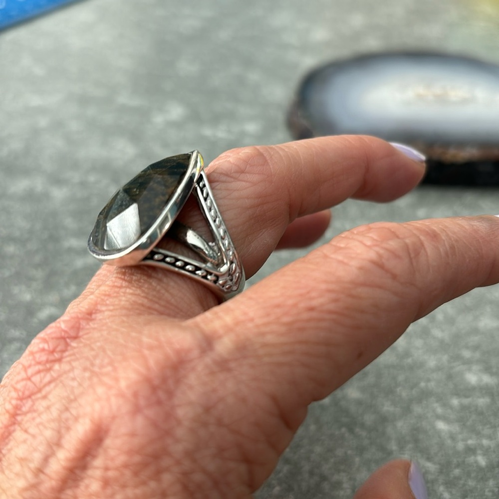 Barse 925 Sterling Silver tigers eye ring - Picture 8 of 8